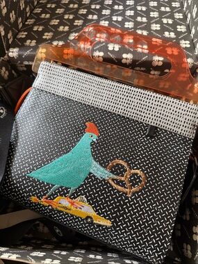 Min & Mon Pigeonista NYC Crossbody Bag with Pigeon, Pretzel & Taxi